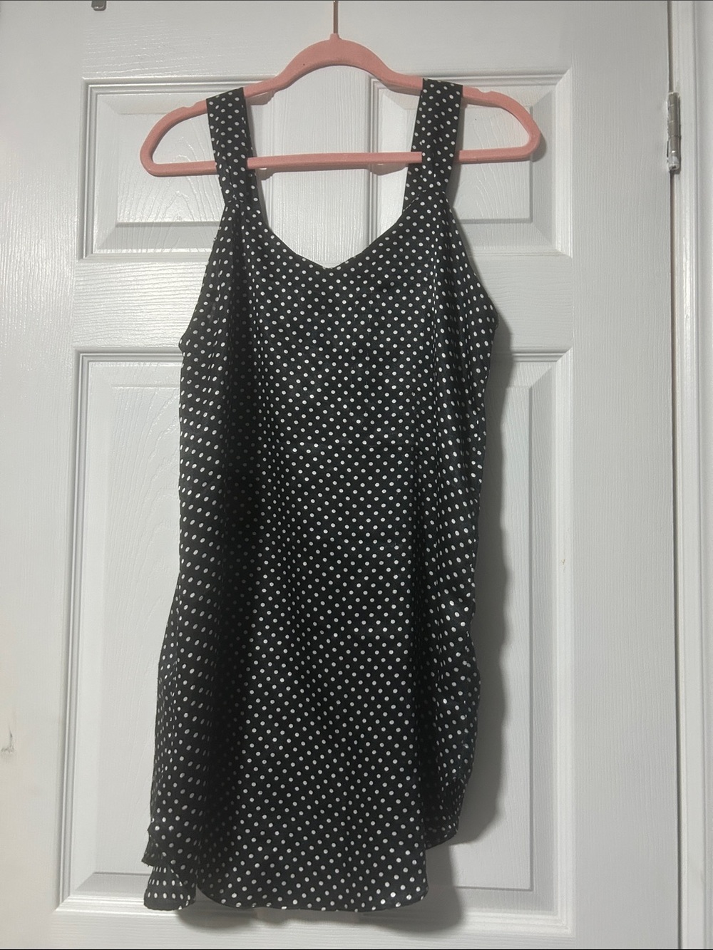 Black Polka Dot Sleeveless Shift Dress